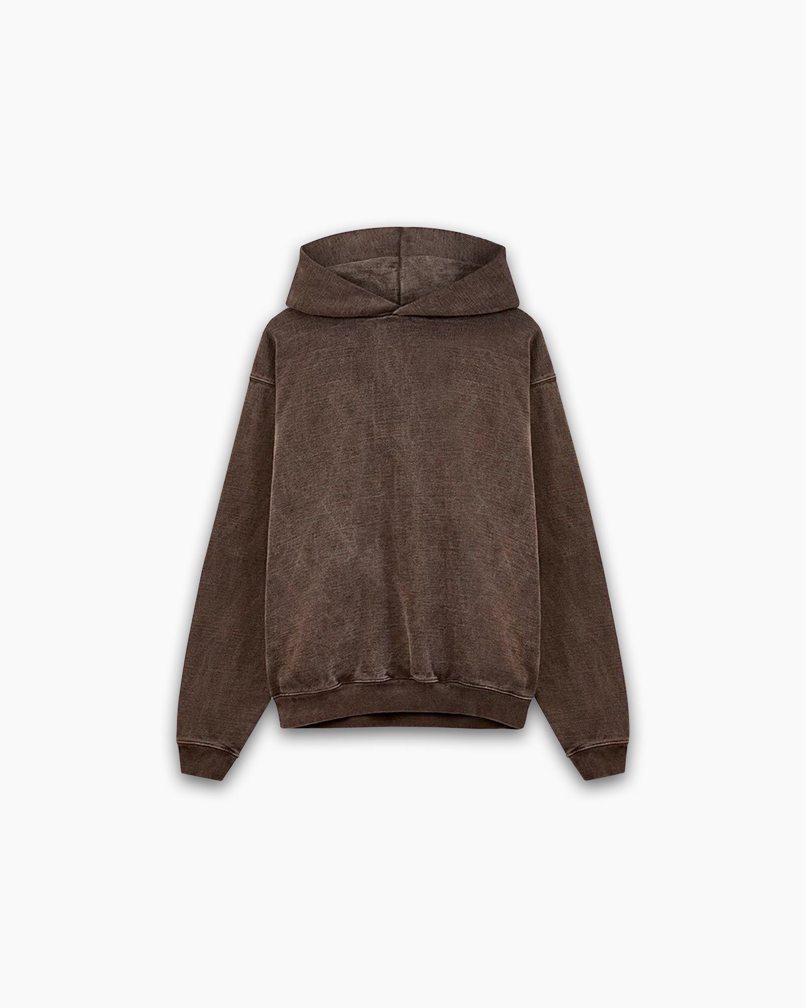 BLANK WASHED HOODIE - BROWN