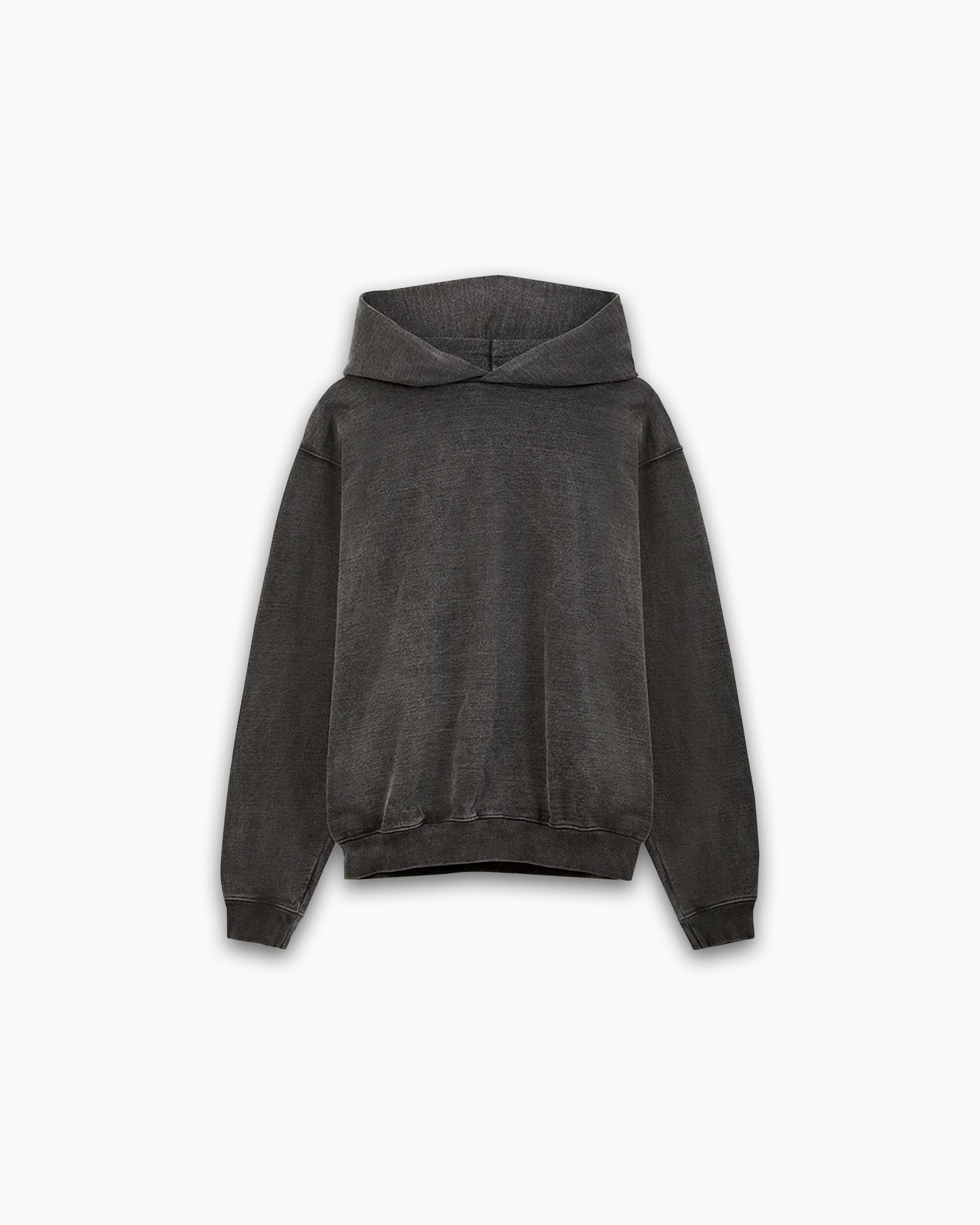 BLANK WASHED HOODIE - BLACK