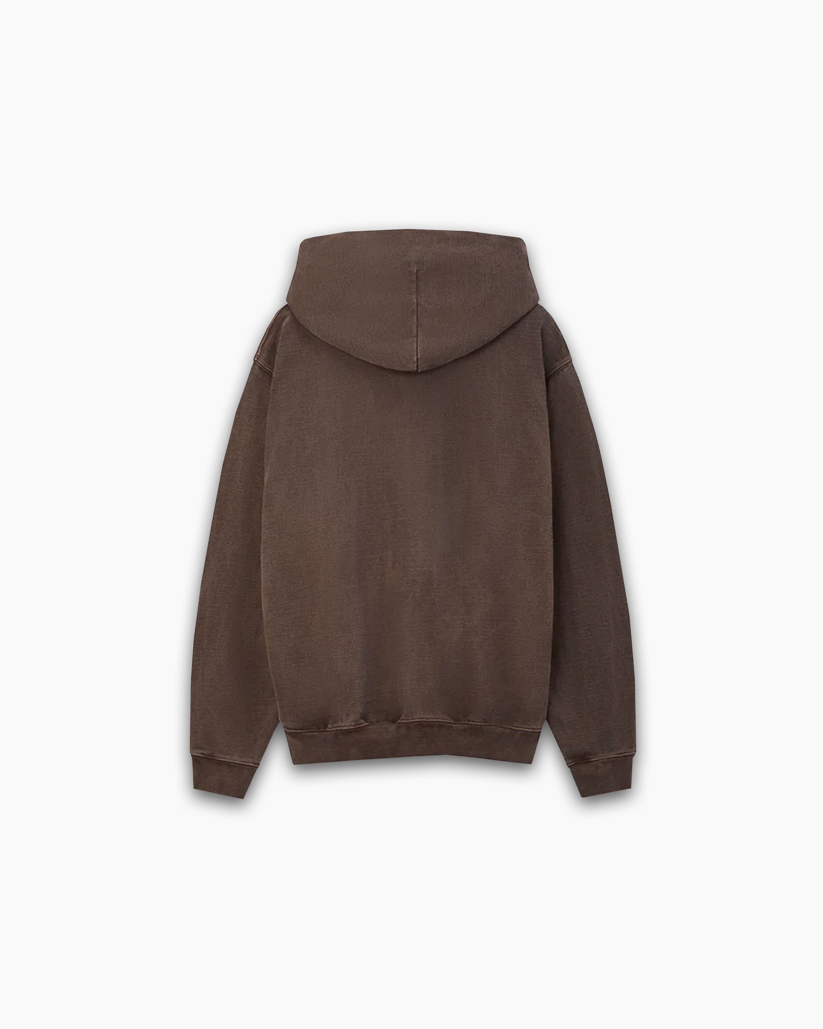 BLANK WASHED ZIP HOODIE - BROWN